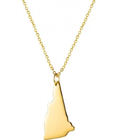 State Necklace Pendant Country Map Pendant Charm Jewelry Gift for Women Teens New Hampshire-Gold $6.78 Necklaces