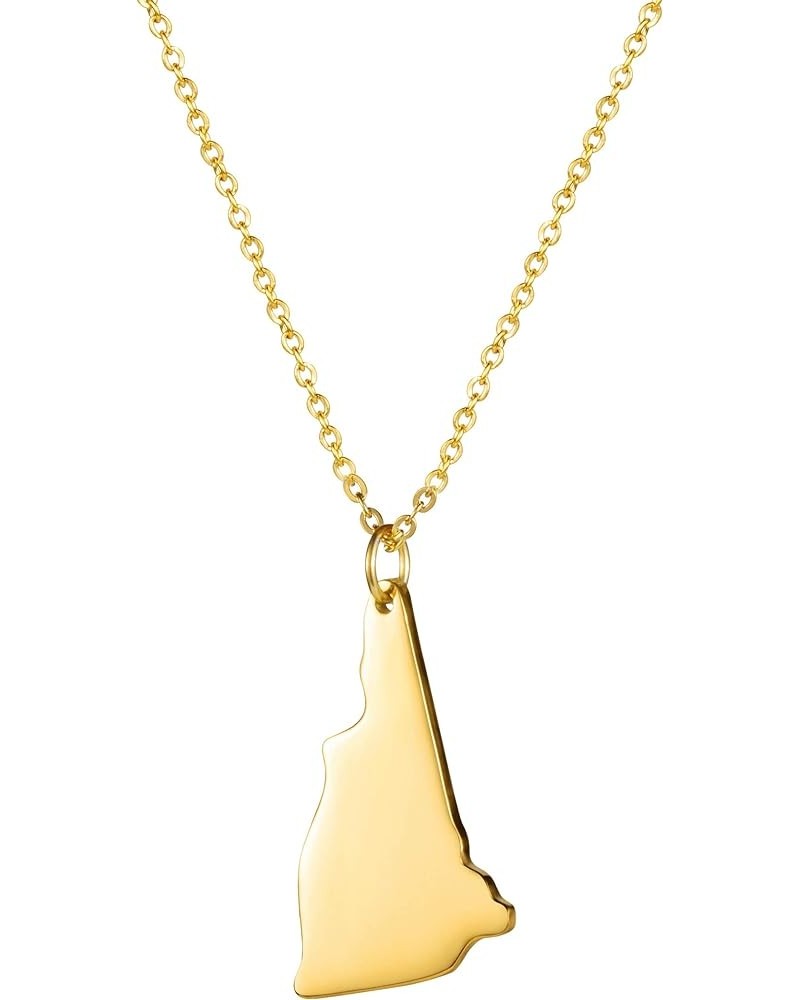 State Necklace Pendant Country Map Pendant Charm Jewelry Gift for Women Teens New Hampshire-Gold $6.78 Necklaces