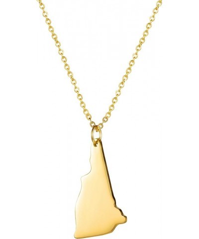 State Necklace Pendant Country Map Pendant Charm Jewelry Gift for Women Teens New Hampshire-Gold $6.78 Necklaces