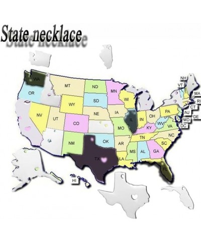 State Necklace Pendant Country Map Pendant Charm Jewelry Gift for Women Teens New Hampshire-Gold $6.78 Necklaces