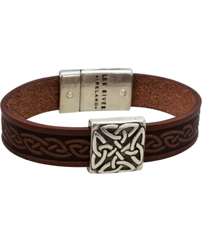 01104A Braden Square Celtic Leather Cuff, Brown (Medium) $20.25 Bracelets