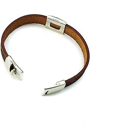 01104A Braden Square Celtic Leather Cuff, Brown (Medium) $20.25 Bracelets