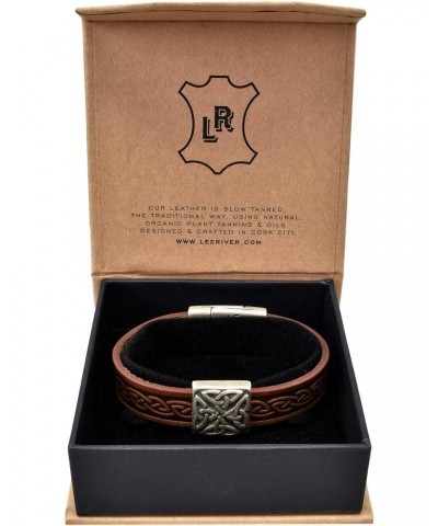 01104A Braden Square Celtic Leather Cuff, Brown (Medium) $20.25 Bracelets