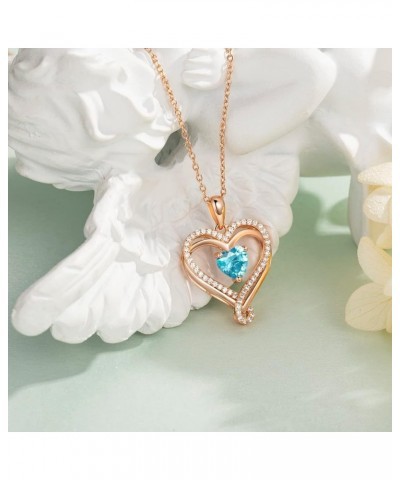 Jewelry for Women Infinity Heart Necklaces for Women Birthstone Necklaces for Women 18K Rose Gold Filled 925 Sterling Silver ...