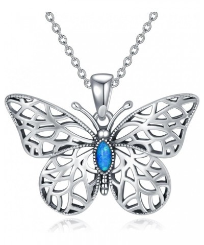 Sterling Silver Dragonfly Pendant Necklace for Women Mom Turquoise Moonstone Animal Jewelry Gifts Butterfly $23.00 Necklaces