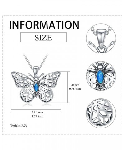 Sterling Silver Dragonfly Pendant Necklace for Women Mom Turquoise Moonstone Animal Jewelry Gifts Butterfly $23.00 Necklaces