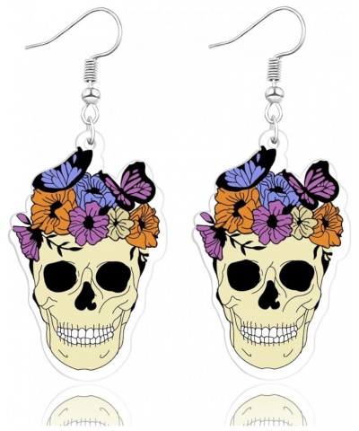 Halloween Earrings for Women Halloween Acrylic Dangle Earrings Halloween Theme Earrings Pumpkin Bat Ghost Skeleton Halloween ...