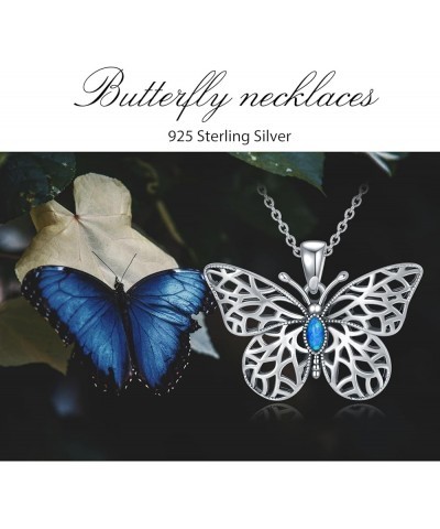 Sterling Silver Dragonfly Pendant Necklace for Women Mom Turquoise Moonstone Animal Jewelry Gifts Butterfly $23.00 Necklaces