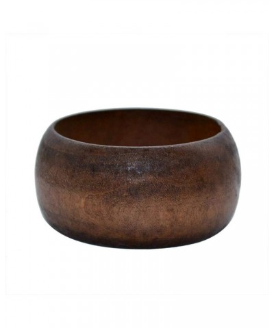 Round DIY Natural Wooden Large Bangles Handmade Ethnic Wood Cuff Bracelet Vintage Simple Round Natural Wooden Chunky Bracelet...