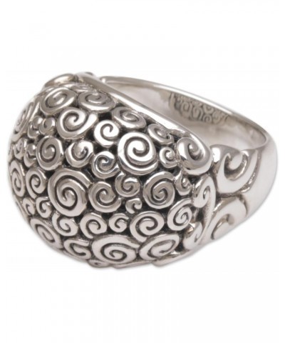 Artisan Handmade .925 Sterling Silver Dome Ring Artisan Jewelry Domed Indonesia 'Cloud Bubble' $49.25 Rings