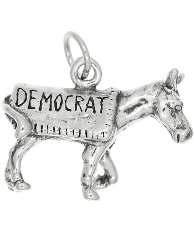 Sterling Silver Oxidized Democrat Political Party Donkey Charm $14.91 Bracelets