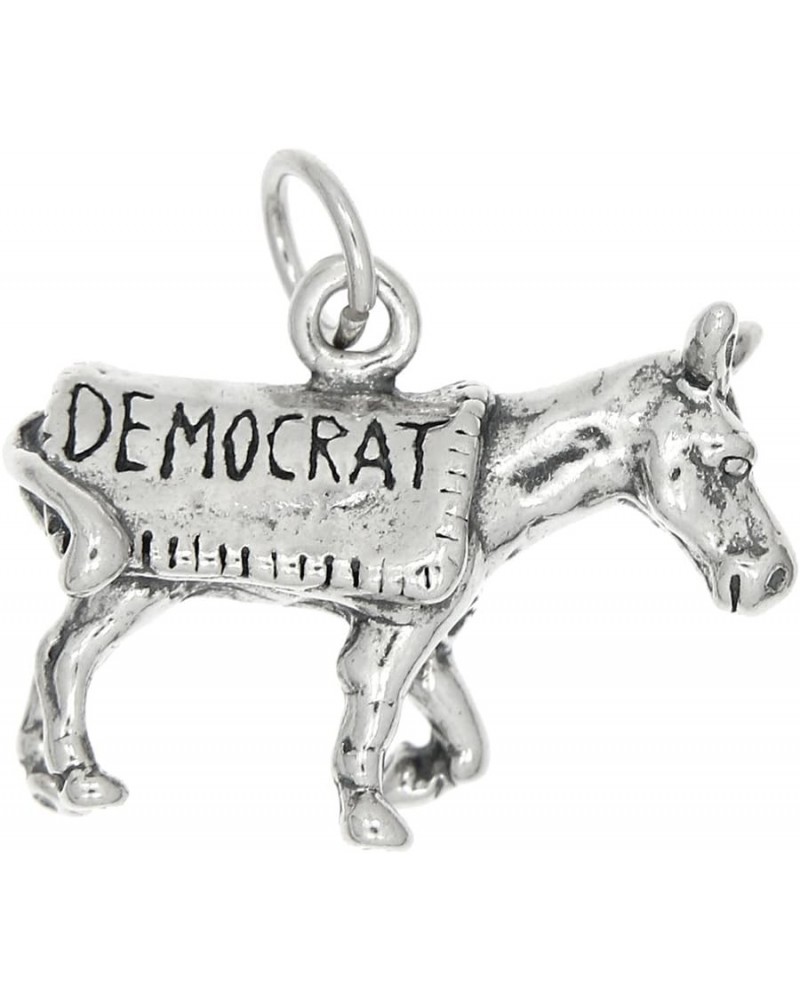 Sterling Silver Oxidized Democrat Political Party Donkey Charm $14.91 Bracelets