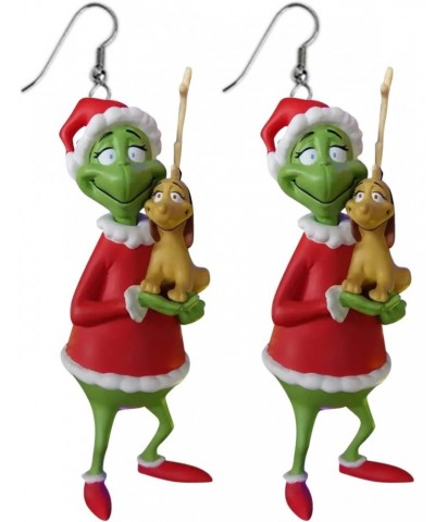 Christmas Cute Green Monster Earrings Classic Christmas Acrylic Ear Ornament Womens Jewelry Gifts for Girls Ear Drop $4.19 Ea...