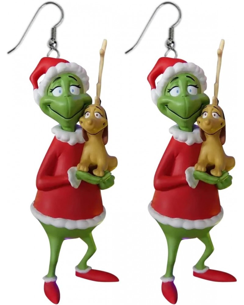 Christmas Cute Green Monster Earrings Classic Christmas Acrylic Ear Ornament Womens Jewelry Gifts for Girls Ear Drop $4.19 Ea...