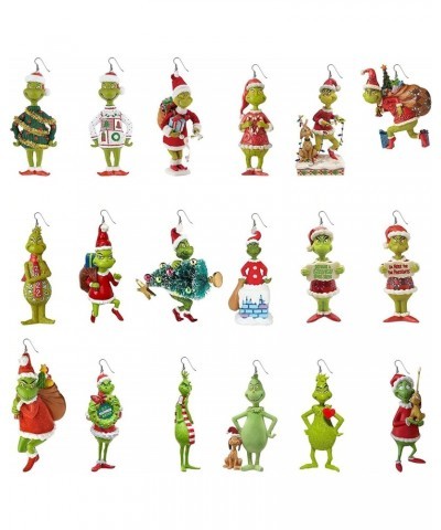 Christmas Cute Green Monster Earrings Classic Christmas Acrylic Ear Ornament Womens Jewelry Gifts for Girls Ear Drop $4.19 Ea...