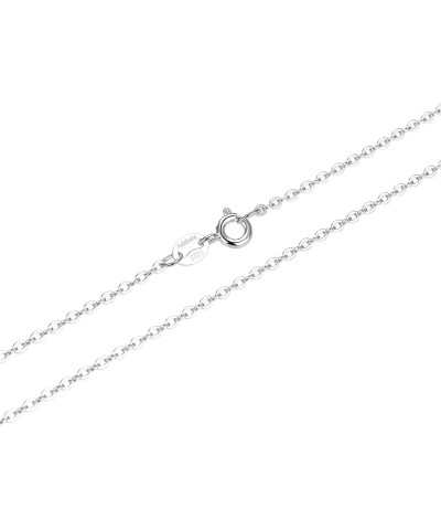 1pc Authentic 925 Sterling Silver 1.5mm 2.2mm Flat Cable Chain Necklace Tarnish Resistant Hypoallergenic Nickel Free Women Me...