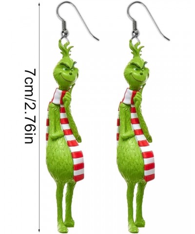 Christmas Cute Green Monster Earrings Classic Christmas Acrylic Ear Ornament Womens Jewelry Gifts for Girls Ear Drop $4.19 Ea...