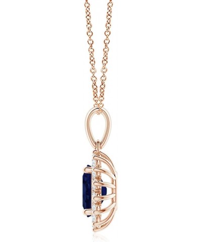 Natural Blue Sapphire Oval Pendant Necklace in 14K Solid Gold for Women, Girls with 18" Chain | September Birthstone Jewelry ...