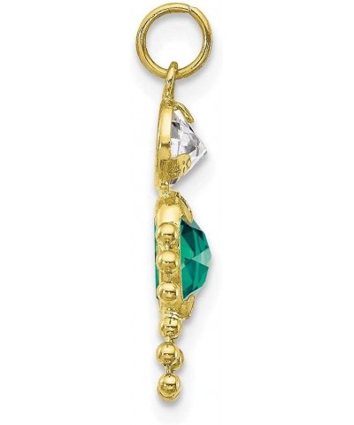 10K Yellow Gold May Birthstone Boy Charm Pendant for Women (L- 0.79 Inch, W- 0.4 Inch) $34.44 Pendants