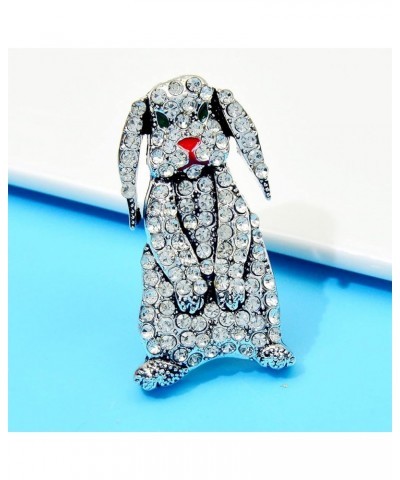 Vintage Animal Small Cute Bunny Brooch Full Crystal Animal Brooch Pin Corsage Stunning Fashion Rabbit Brooch Pin for Women Gi...