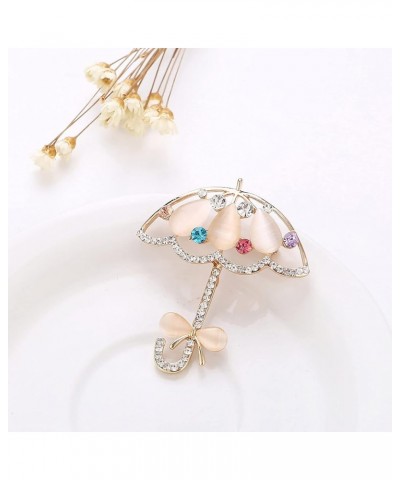 Crystal Butterfly Owl Brooch Vintage Rhinestone Umbrella Grape Pearl Brooch Pin Antique Animal Breast Pin Jewelry for Women G...