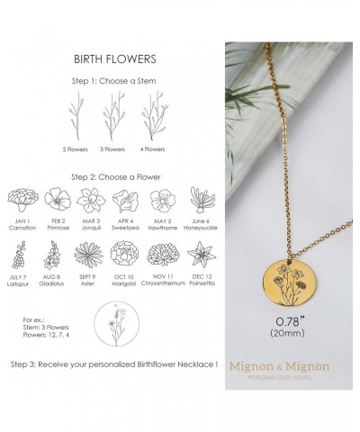 Combined Birth Flower Necklace Personalized Gift For Mom Multiple Flowers Jewelry Custom Necklace For Women Mothers Day Gift ...