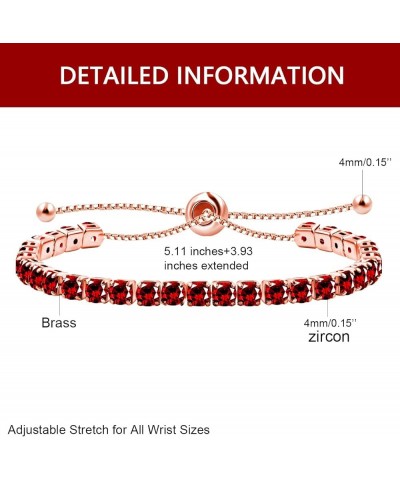 Fashion Adjustable Slider Bolo Clasp Tennis Bracelet for Girls Women Hypoallergenic White Gold Plated Cubic Zirconia Bracelet...