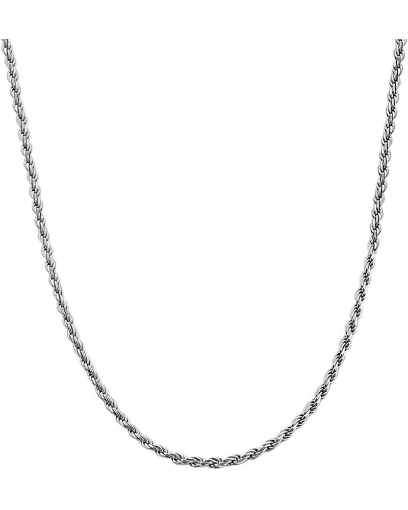 Sterling Silver 1.7 mm Rope Chain Necklace (16, 18, 20, 22, 24, 30 or 36 inch) 20.0 Inches $13.34 Necklaces