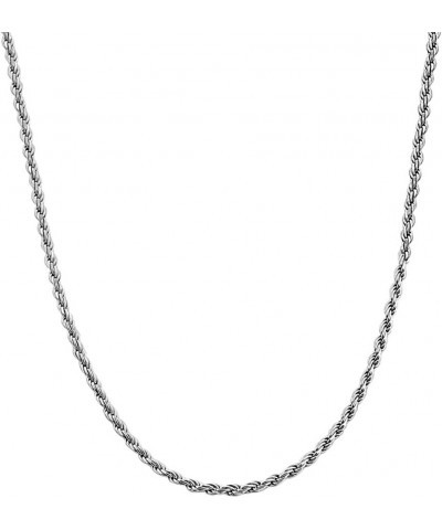 Sterling Silver 1.7 mm Rope Chain Necklace (16, 18, 20, 22, 24, 30 or 36 inch) 20.0 Inches $13.34 Necklaces