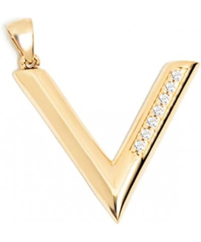 14K Gold Initial Pendant for Women | Alphabet Letter Charms, A-Z, All Letters, Cubic Zirconia V $71.82 Pendants