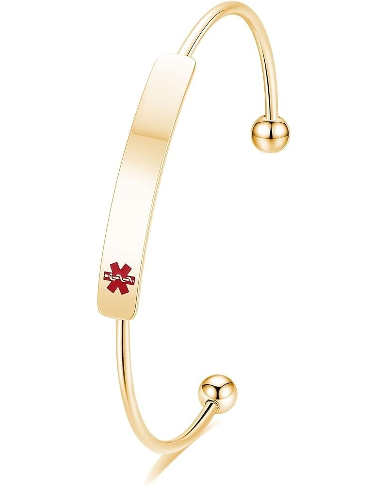 Stylish medical alert bangle bracelets for women with Free Custom Engraving WIRE-GOLD $14.78 Bracelets