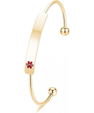 Stylish medical alert bangle bracelets for women with Free Custom Engraving WIRE-GOLD $14.78 Bracelets