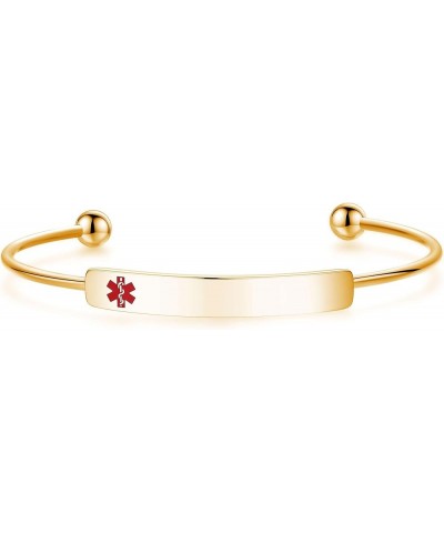 Stylish medical alert bangle bracelets for women with Free Custom Engraving WIRE-GOLD $14.78 Bracelets