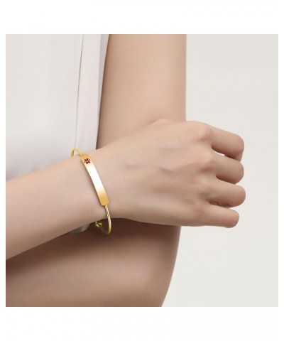 Stylish medical alert bangle bracelets for women with Free Custom Engraving WIRE-GOLD $14.78 Bracelets