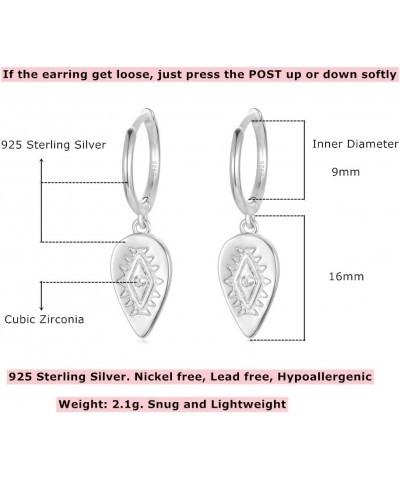 Dainty Dangle Hoop Earring for Women Girls - Small Huggie Hoop Earrings Sets with Butterfly, Bee, Key Charm in 925 Sterling S...