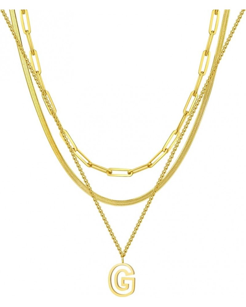 14K Gold Necklace For Women Trendy, Initial Layered Necklaces For Women Dainty Snake Chain Jewlery Gift G $8.69 Necklaces