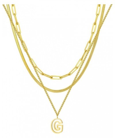 14K Gold Necklace For Women Trendy, Initial Layered Necklaces For Women Dainty Snake Chain Jewlery Gift G $8.69 Necklaces