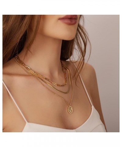 14K Gold Necklace For Women Trendy, Initial Layered Necklaces For Women Dainty Snake Chain Jewlery Gift G $8.69 Necklaces