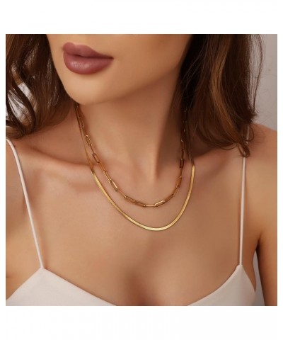 14K Gold Necklace For Women Trendy, Initial Layered Necklaces For Women Dainty Snake Chain Jewlery Gift G $8.69 Necklaces