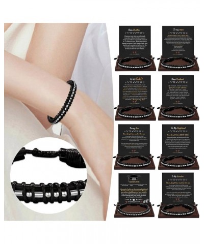 Mens Fashion Code Leather Bracelet Handwoven Three Layer Leather Bracelet Leather A $4.99 Bracelets