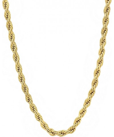 2mm-6mm 14k Yellow Gold Plated Twisted Rope Chain Necklace or Bracelet 36.0 Inches 2.8mm Necklace $22.26 Necklaces