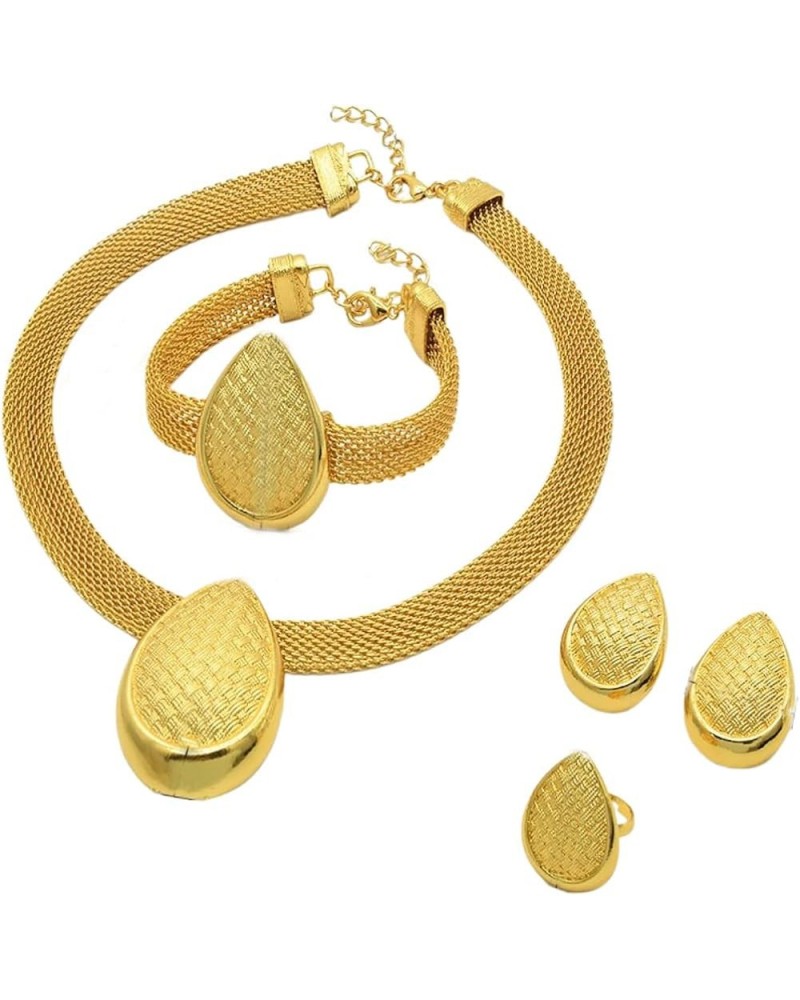 Dubai Gold Necklaces for Women - Gold African Necklaces Bracelets Earring Ring Sets Nigerian Wedding Jewelry Set Ethiopian Go...