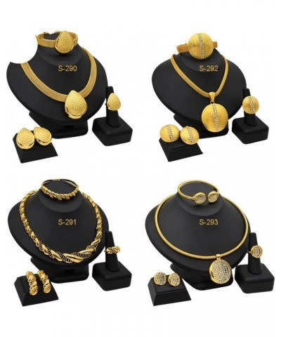 Dubai Gold Necklaces for Women - Gold African Necklaces Bracelets Earring Ring Sets Nigerian Wedding Jewelry Set Ethiopian Go...