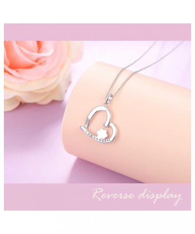 925 Sterling Silver Cute Paw Print Forever Love Heart Pendant Necklace/Bracelet/Stud Earrings Gift for Women Teen Girls, Box ...