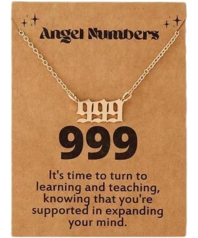 Angel Number Necklace with Message Card 111 222 333 444 555 666 777 888 999 Lucky Numbers Choker Necklace Numerology Jewelry ...