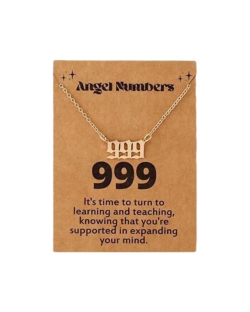 Angel Number Necklace with Message Card 111 222 333 444 555 666 777 888 999 Lucky Numbers Choker Necklace Numerology Jewelry ...