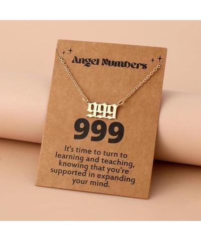 Angel Number Necklace with Message Card 111 222 333 444 555 666 777 888 999 Lucky Numbers Choker Necklace Numerology Jewelry ...