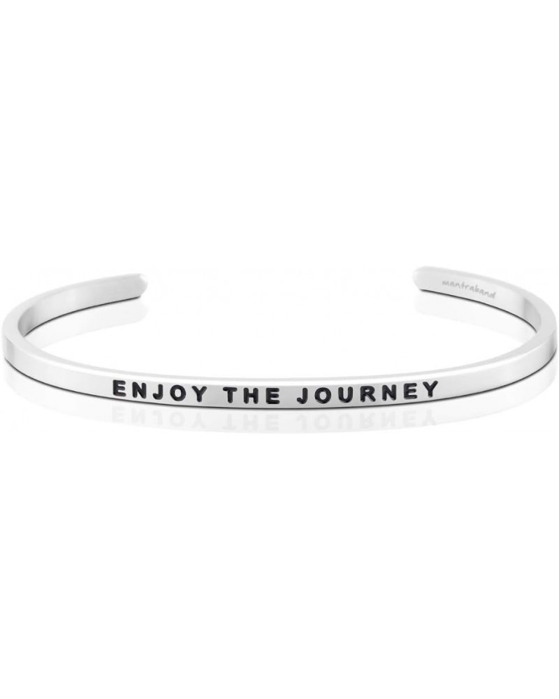 Bracelets - Inspirational Engraved Adjustable Mantra Band Cuff Bracelet - Silver color - Gifts for Women… ENJOY THE JOURNEY $...