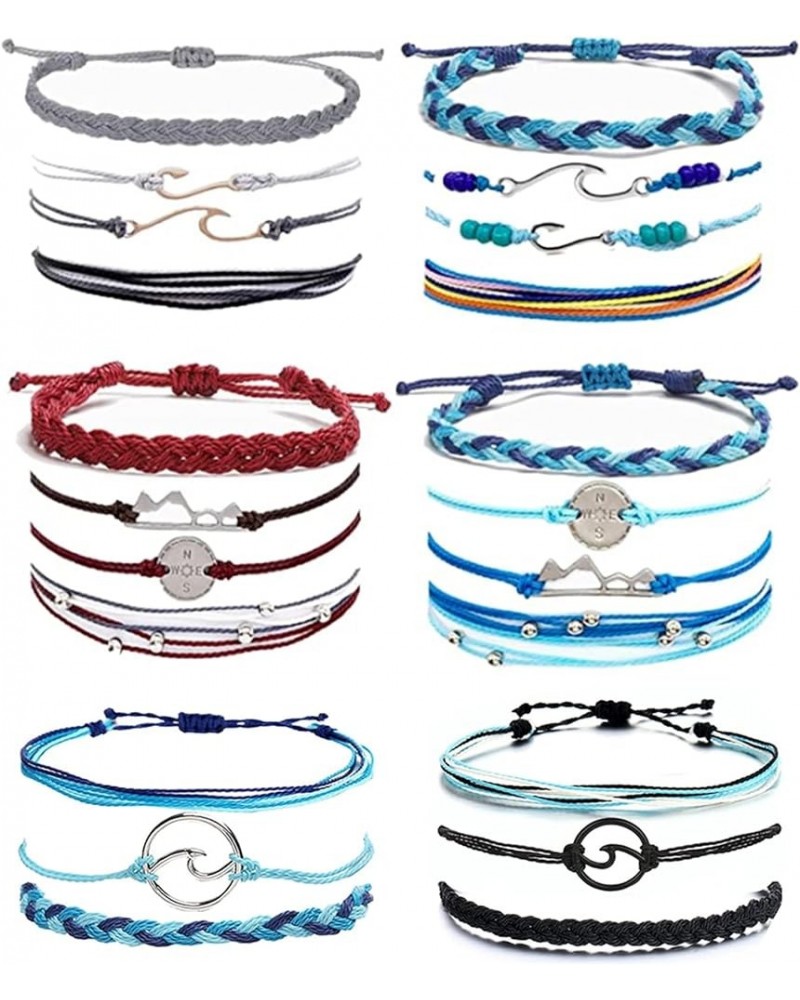 String Bracelet for Women Summer Wave Bracelet Set for Teen Girls Boho Summer Bracelet Mens Beach Bracelet Sets H $8.39 Brace...