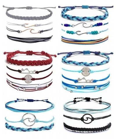 String Bracelet for Women Summer Wave Bracelet Set for Teen Girls Boho Summer Bracelet Mens Beach Bracelet Sets H $8.39 Brace...